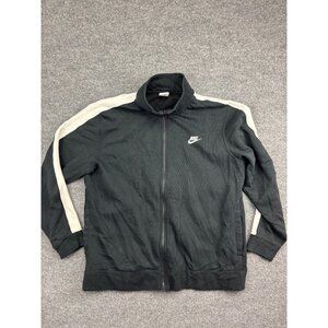 Nike Sportswear Club Fleece Track Jacket Men's XL Black/ White Full-Zip